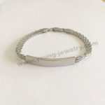 Custom Photo Engravable ID Bracelet w/ Flat Link Chain