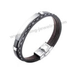 Muti Leather w/ ID Personalized Bracelets for Him