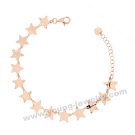 Rose Gold Star Circled Personalized Bracelets For Her