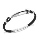 Black Leather w/ Bullet Custom Bracelets for Him