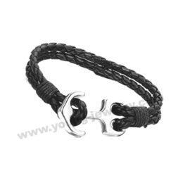 Black Leather w/ Anchor Custom Bracelets