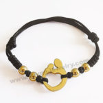 Personalized Gold Mum & Son w/ Black Rope Bracelets