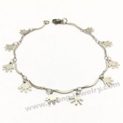 Fashion Slim Chain w/ Silver Sweet Hands Charm Bracelet