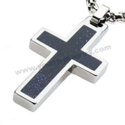 Steel Cross Pendant inlay Stone Cross Jewelry Supplier