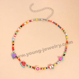 Personalized Colorful Fruit Bead Cute Lemon Watermelon Female Necklace