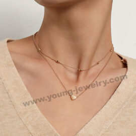 Simple Peach Heart Multilayer Necklace Personalized Creative Clavicle Necklace