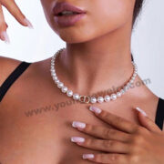 Luxury Design Imitation Pearl Splicing Temperament Collarbone Necklace