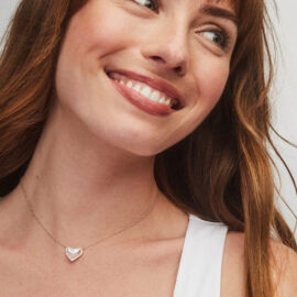 Hot Sale Love Adjustable Peach Heart Natural Stone Clavicle Necklace