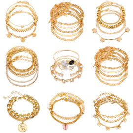 Personalized retro thick chain anklet set ins cold style bracelet