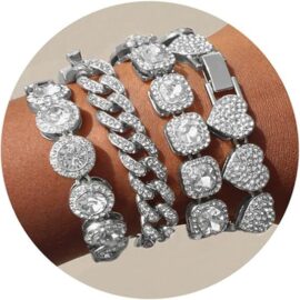 Hip Hop Cuban Chain Quadrangular Diamond Bracelet