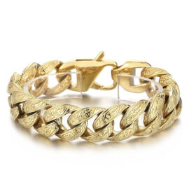 Personalized Steel Multi Ring Interlocking Pattern Men's Bracelet