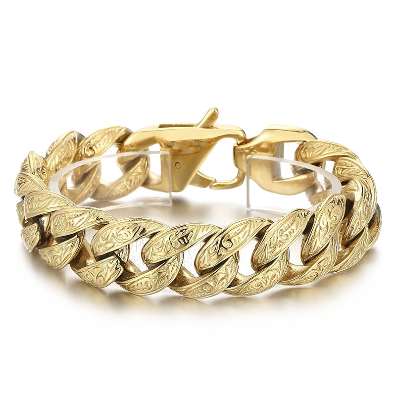 Personalized Steel Multi Ring Interlocking Pattern Men's Bracelet