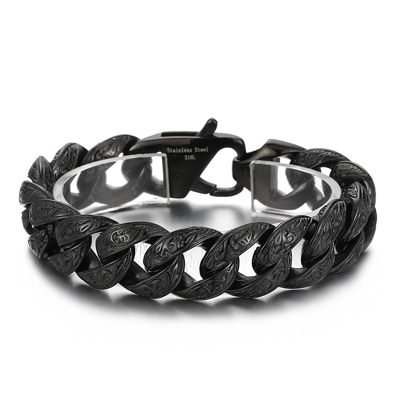 Personalized Steel Multi Ring Interlocking Pattern Men's Bracelet - Image 2