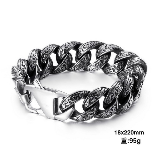 Personalized Steel Multi Ring Interlocking Pattern Men's Bracelet - Image 3