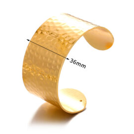 Steel Wide Open Adjustable Gold Silver Bracelet