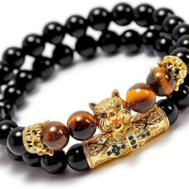 Natural Stone Powder Zebra Agate Frosted Volcanic Stone Bracelet