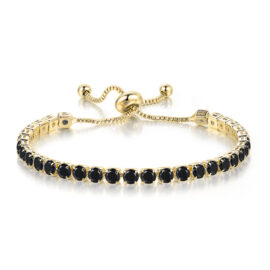4mm round zircon single row full diamond adjustable women's bracelet