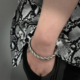 Vintage Nordic Viking Stainless Steel Open Bracelet for Men