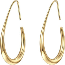 High End Popular 18k Gold Circle Water Drop Glossy Fashion Earrings