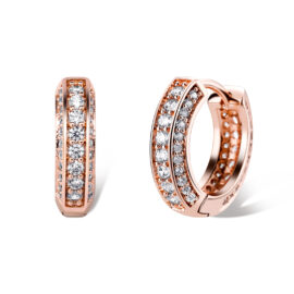 Hip Hop Three Row Zircon Round Female Personality Earrings Wholesale