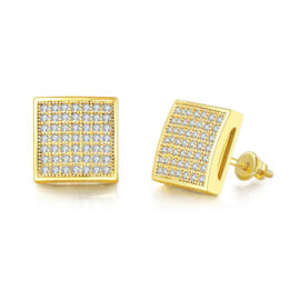 Full Diamond Zircon Micro Inlaid Cross Thread Men's Earring
