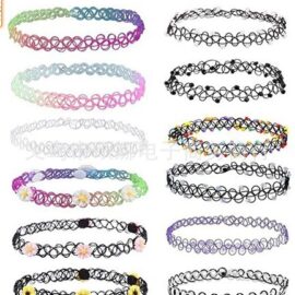 Hand Woven Fish Line Tattoo Retro Clavicle Necklace 12 Piece Necklace