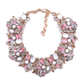Short Fashion Full Diamond Flower Color Necklace Accessories