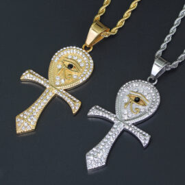 Ankh Eye of Horus Alloy Cross Necklace