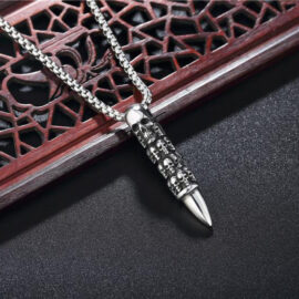 Steel Personality Retro Punk Skull Bullet Men's Necklace