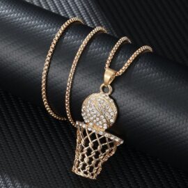 Hot Sale Creative Basketball Net Frame Hip Hop Sports Trend Necklace